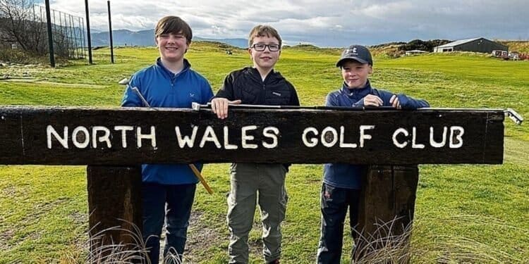 Junior golfers pictured at North Wales Golf Club.