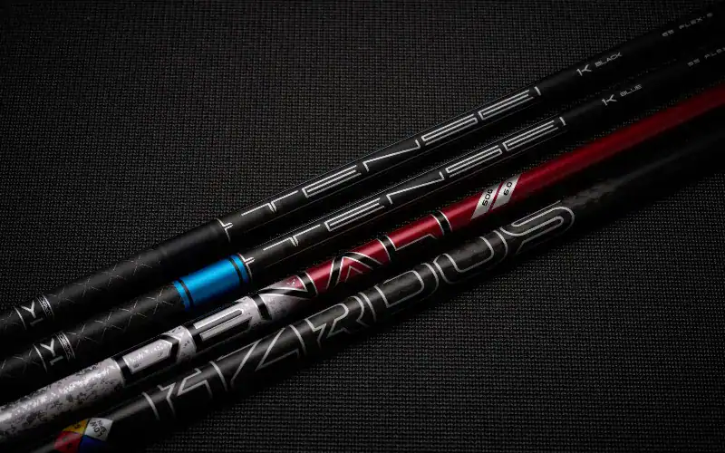 Selection of Titleist GT1 3TOUR featured shafts including Tensei, Denali, and HZRDUS options