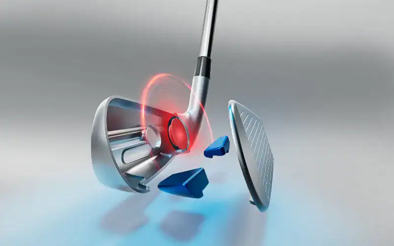 Introducing the revolutionary U•505 Technology golf club, meticulously deconstructed into its component parts.