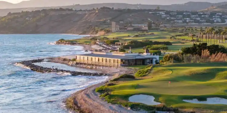 Verdura Resort’s new clubhouse overlooking the Mediterranean golf course.