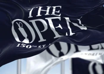 a close up of a flag