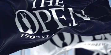 a close up of a flag