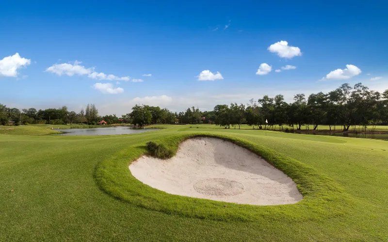 a sand bunker on a golf course