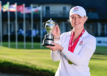 Sensational Sadie Adams seals stroke play title Sadie holding a trophy