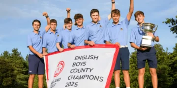Celebrating English Boys County Champions victory.